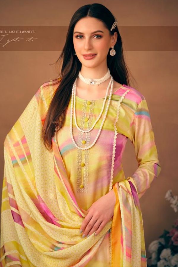 Glossy Simar Elliza Pure lawn cotton Salwar Suits 3540 D