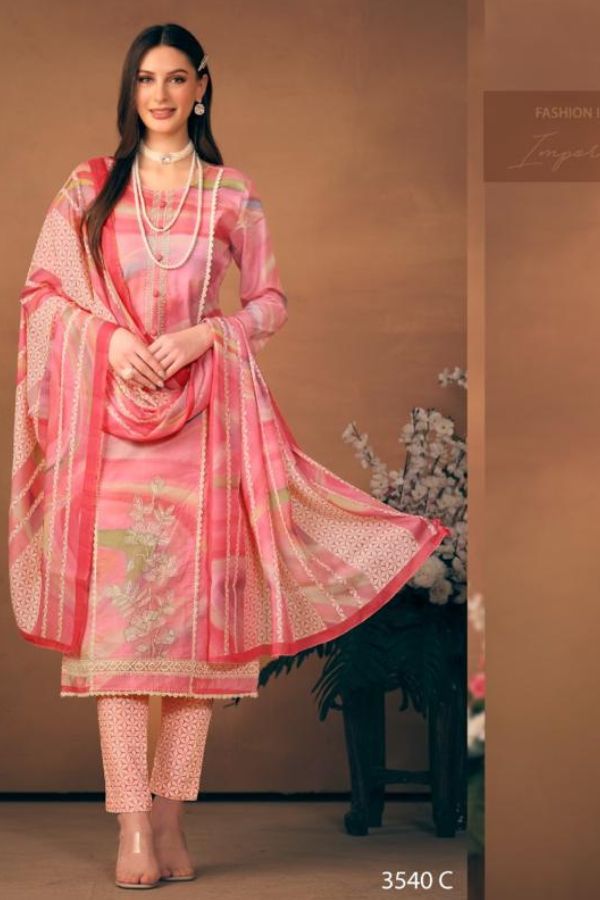 Glossy Simar Elliza Pure lawn cotton Salwar Suits 3540 C