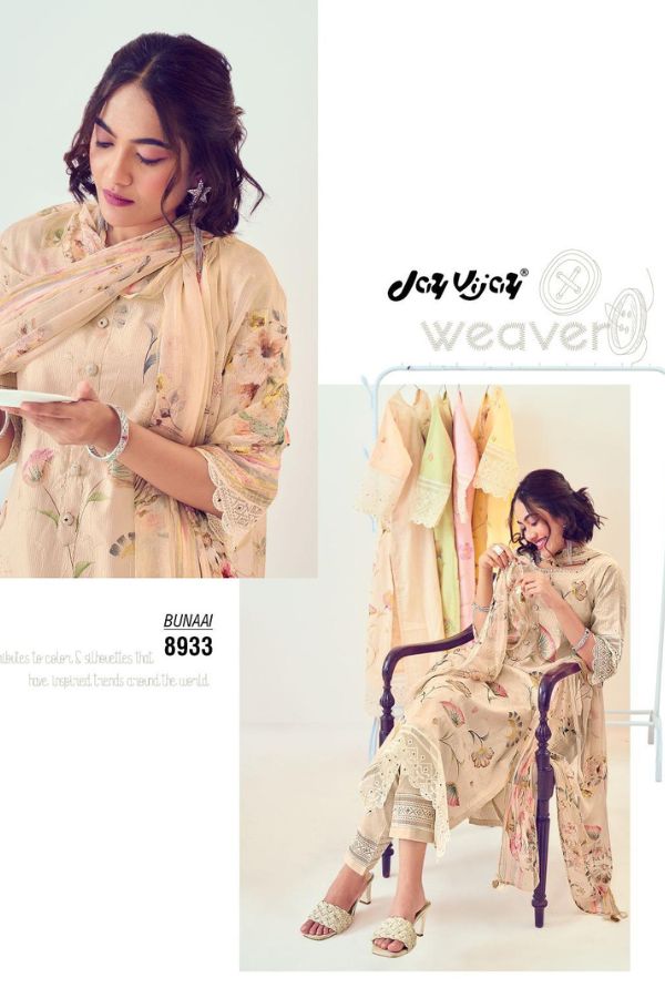Jay Vijay Prints Bunaai Pure Cotton Unstitched Salwar Suits 8933