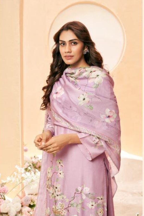 Rupali Fashion Rose Pastels Muslin Ladies Suits 7624
