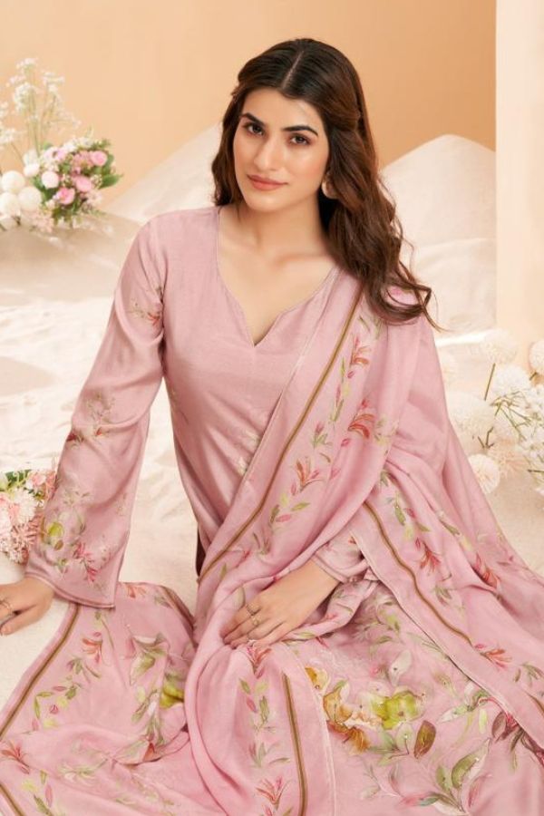 Rupali Fashion Rose Pastels Muslin Ladies Suits 7626