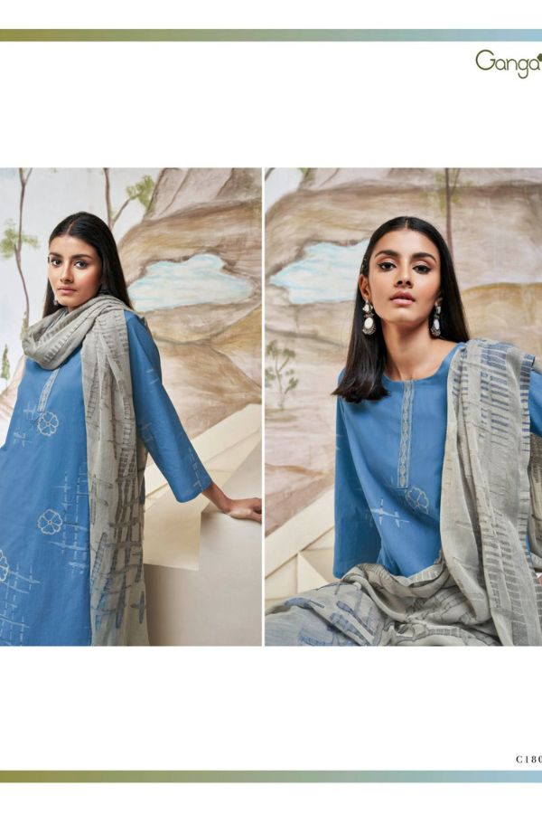 Ganga Fashions Nihal Cotton Printed Salwar Suits C1800