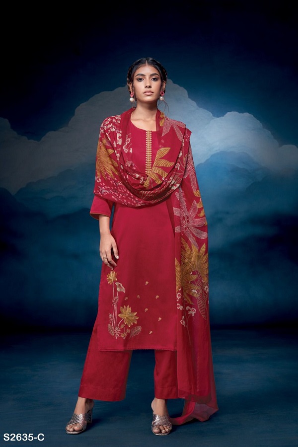 Ganga Fashions Jaylani S2635 Cotton Ladies Suit S2635-C