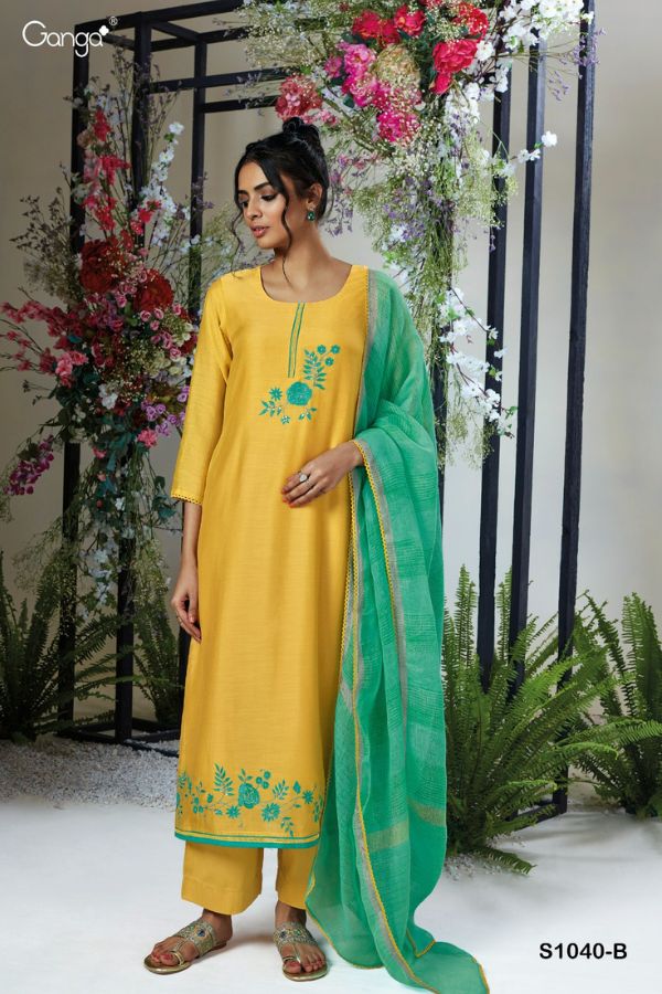Ganga Fashions Vanya S1040 Silk Salwar Suit S1040-A