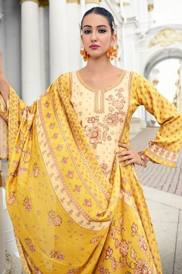 Ibiza Iznik Vol 4 Pure Muslin Printed Suit 10880