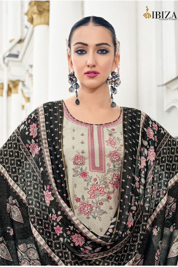 Ibiza Iznik Vol 4 Pure Muslin Printed Suit 10883