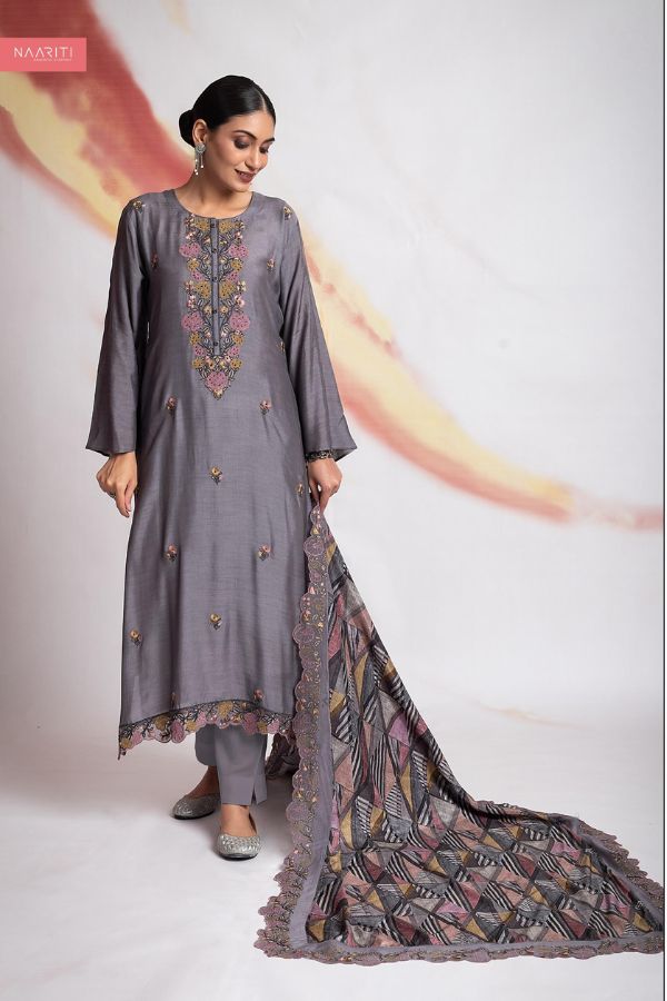 Naariti Orzala Masline Printed Unstitched Salwar Suit