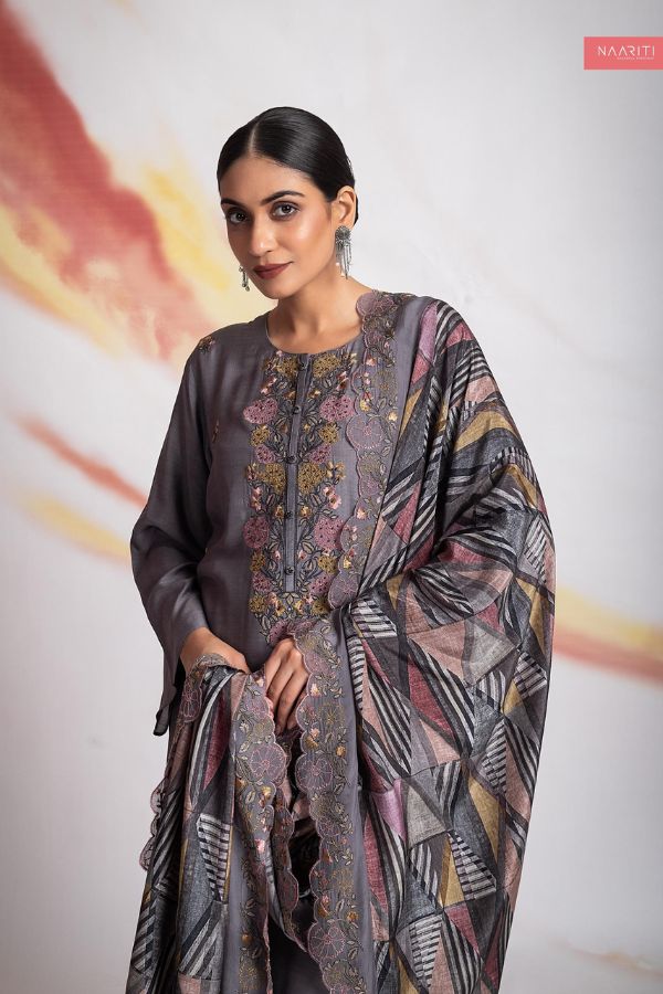 Naariti Orzala Masline Printed Unstitched Salwar Suits