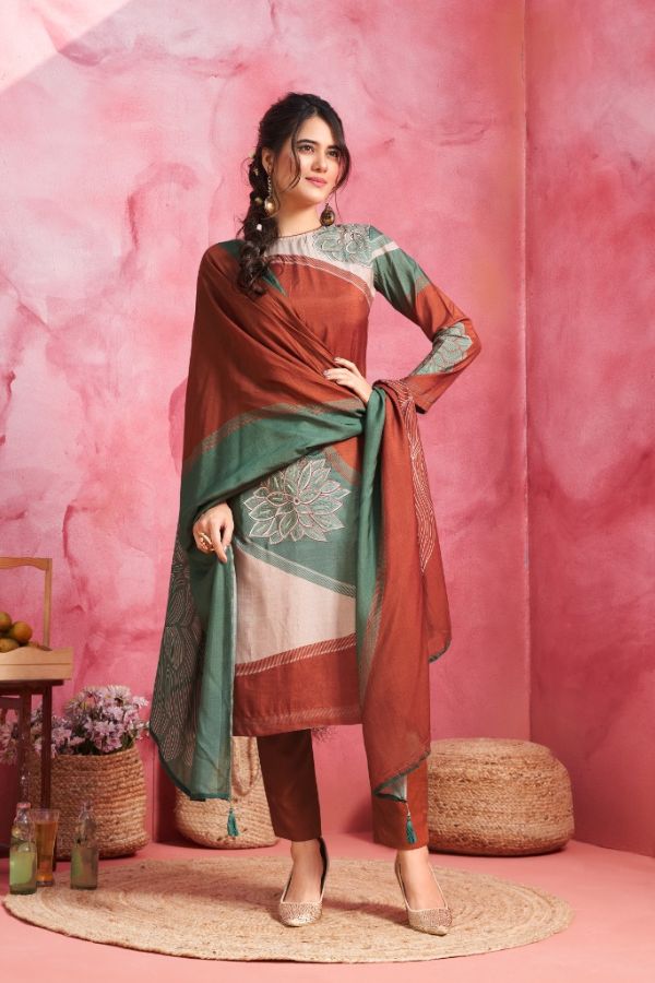 Rupali Fashion Charvi Muslin Ladies Unstitched Suit 2404