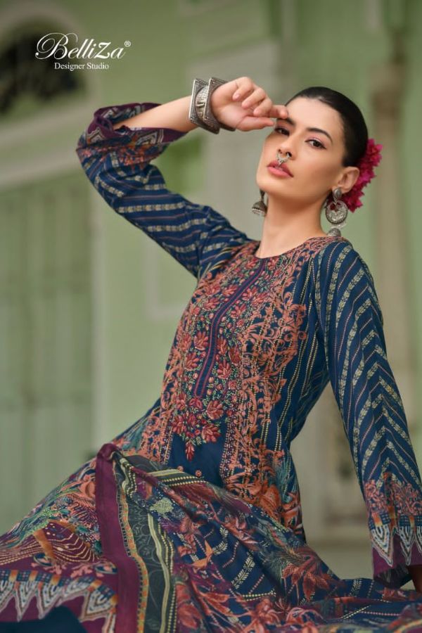 Belliza Designer Studio Naira 60 Cotton Printed Suits 938-002