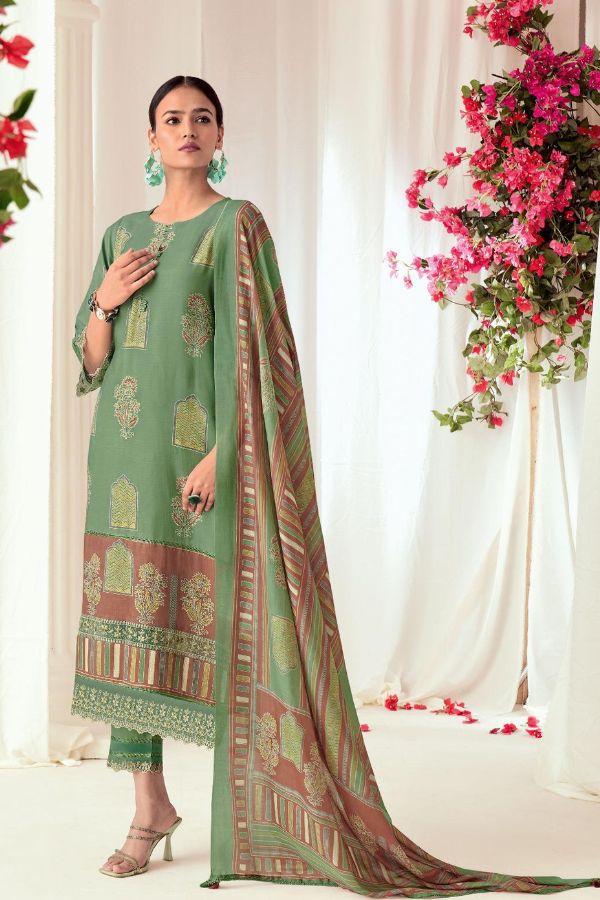 Jay Vijay Prints Tyohaar Muslin Silk Ladies Suit 9384