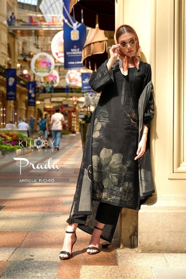 Kilory Trendz Prada Muslin Printed Suit K-046