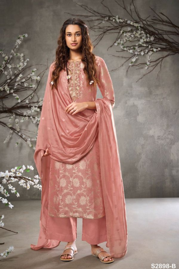 Ganga Fashions Chimeg S2898 Silk Printed Suit S2898-B