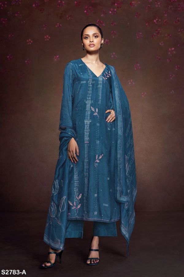 Ganga Fashions Sofia S2783 Silk Printed Suit S2783-A