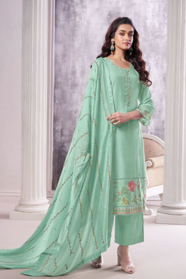 Ganga Fashions Zeenat S2883 Silk Printed Suit S2883-C