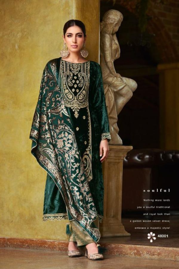 Kesar Karachi Raabta Velvet Winter Suit 48001