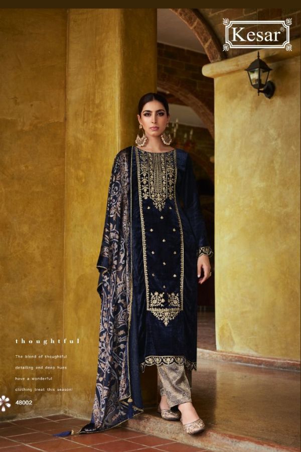 Kesar Karachi Raabta Velvet Winter Suit 48002