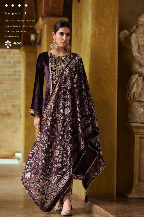 Kesar Karachi Raabta Velvet Winter Suit 48003