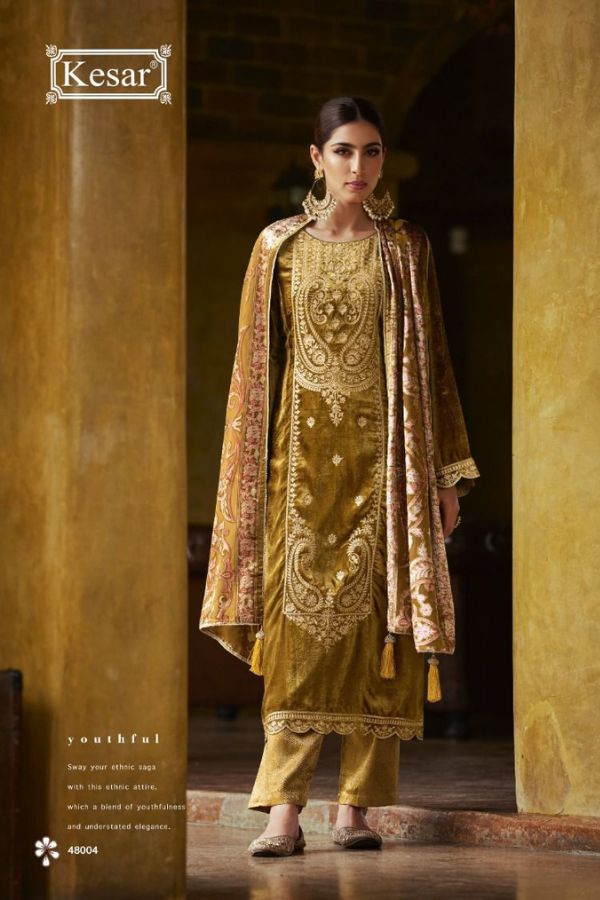 Kesar Karachi Raabta Velvet Winter Suit 48004