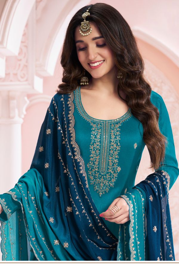 Vinay Fashion Suhhag Silk Georgete Salwar Suits 69454