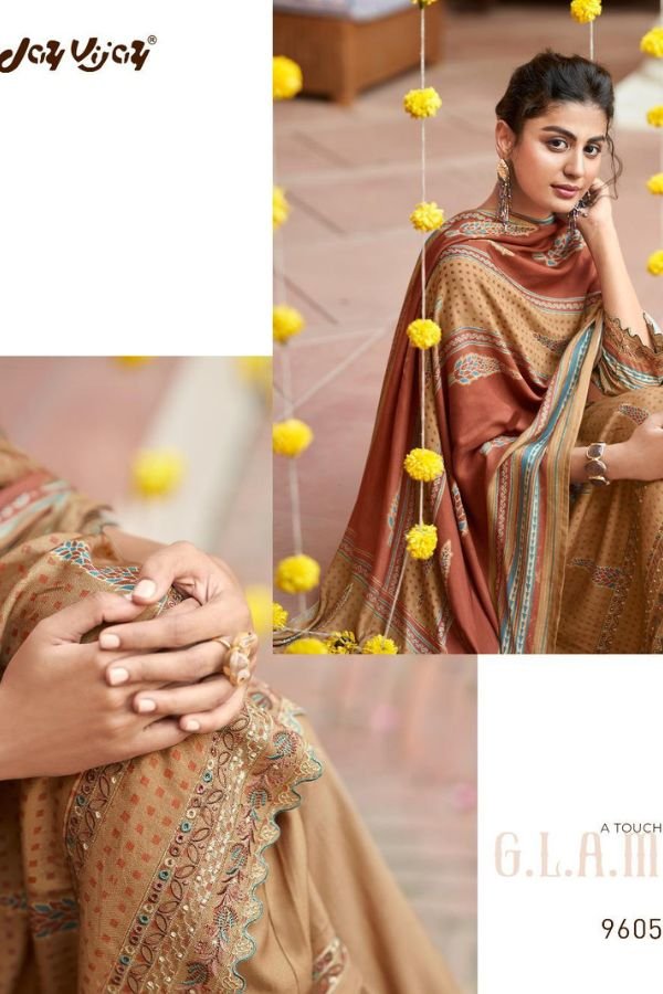 Jay Vijay Prints Jashn Pashmina Ladies Suits 9605