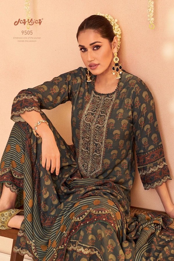 Jay Vijay Prints Manjari Pashmina Ladies Suit 9505 - Copy