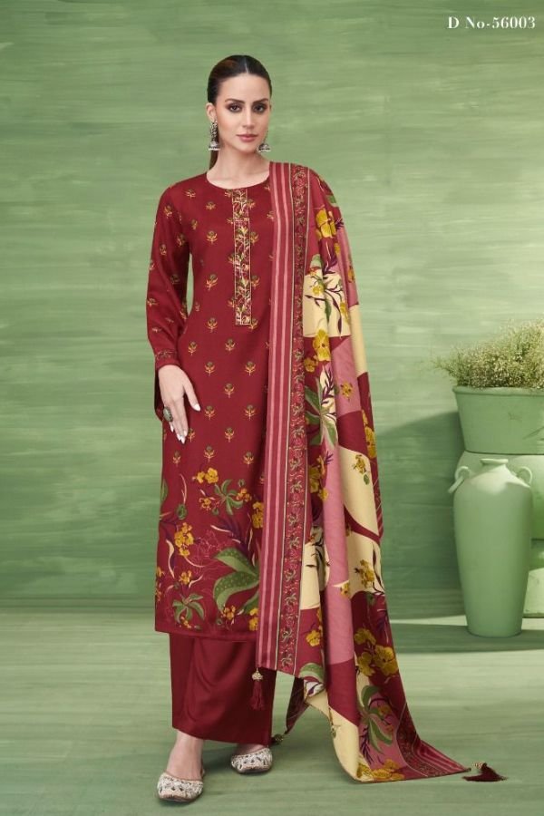 Kesar Karachi Shahin Pashmina Winter Suit 56003