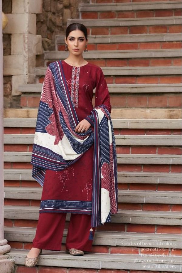 Kesar Karachi Shahin Pashmina Winter Suit 71005