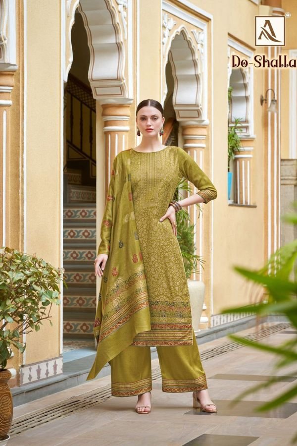 Alok Suits Do-Shalla Pashmina Ladies Salwar Suit H 1607-001