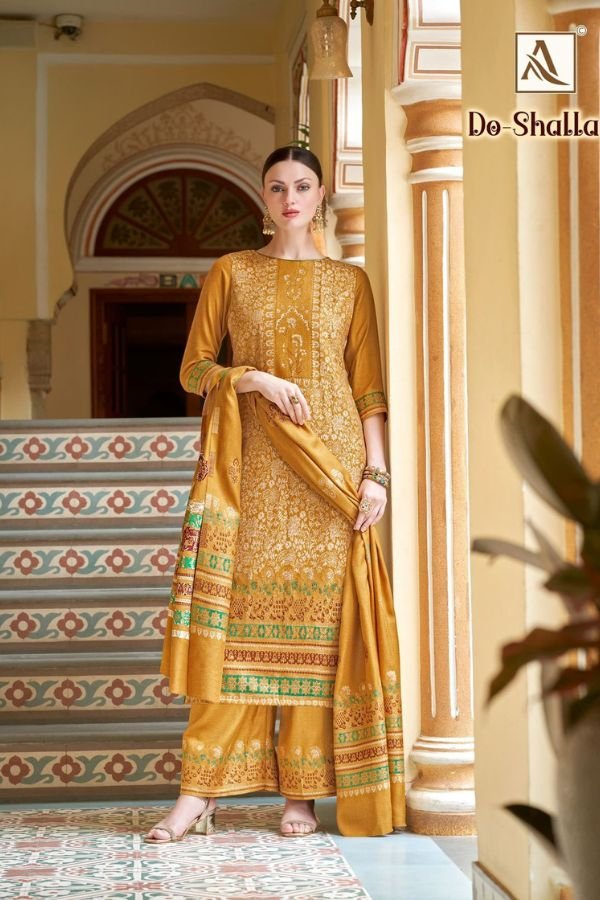 Alok Suits Do-Shalla Pashmina Ladies Salwar Suit H 1607-004