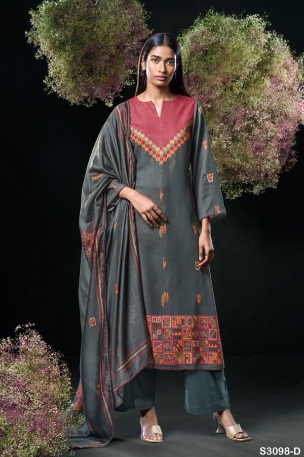 Ganga Fashions Gauravi S3098 Pashmina Winter Suit S3098-D