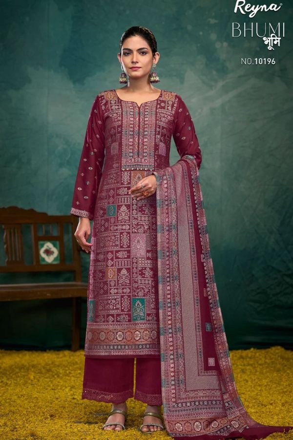 Ganga Fashions Reyna Bhumi Pashmina Winter Suit 10196