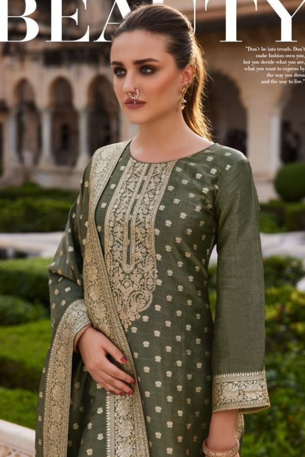 Ibiza Lifestyle Tyohaar Ka Angan Banarasi Silk Ladies Suit 15750