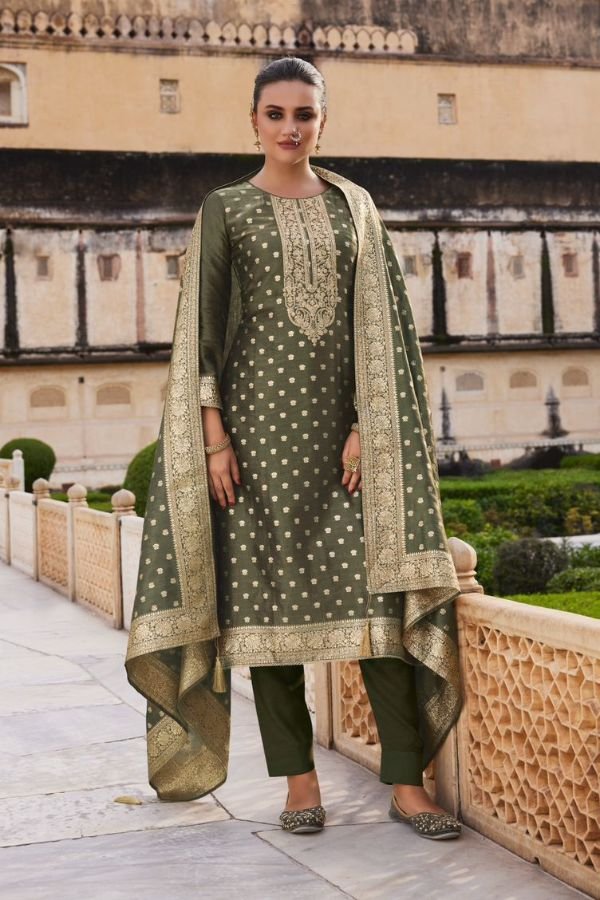 Ibiza Lifestyle Tyohaar Ka Angan Banarasi Silk Ladies Suits 15750