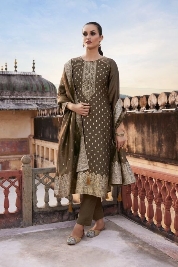 Ibiza Lifestyle Tyohaar Ka Angan Banarasi Silk Ladies Suits 15753