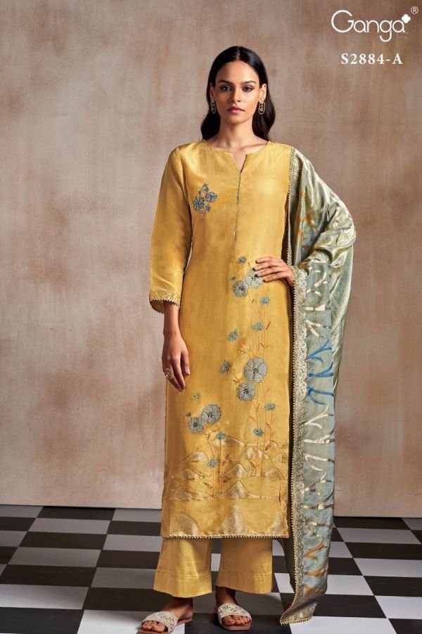 Ganga Fashions Pixie S2884 Silk Summer Collection Salwar Suit S2884-A