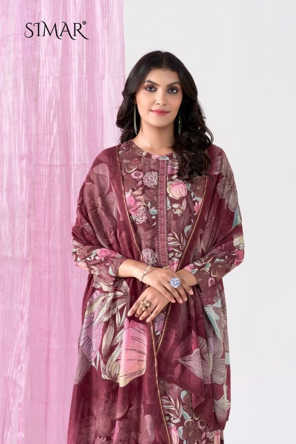 Glossy Simar Harmony Vol 2 Pure Lea Silk Suit 1314