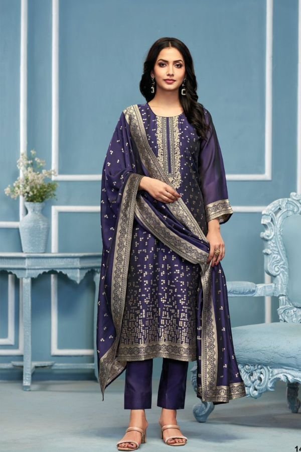 Ibiza Espresso Silk Ladies Salwar Suits 1462