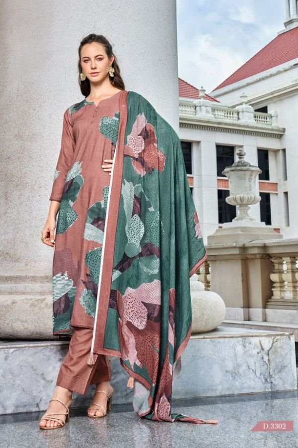 Kesar Karachi Eraya Pashmina Winter Suit 3302