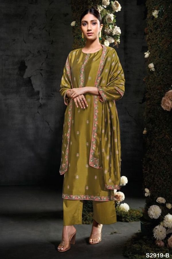 Ganga Fashions Bani S2919 Silk Unstitched Suit S2919-B