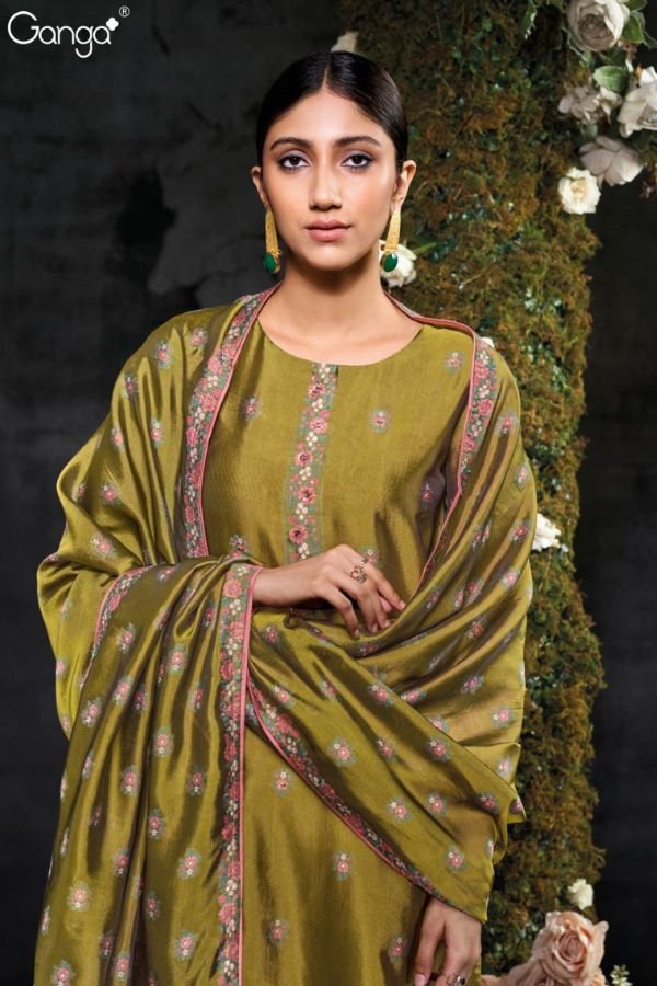 Ganga Fashions Bani S2919 Silk Unstitched Suit S2919-B