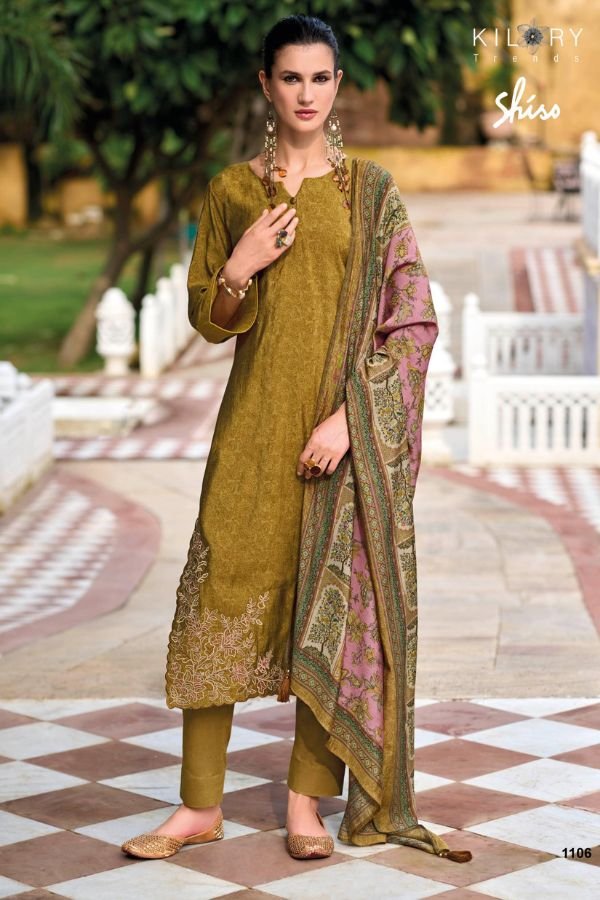 Kilory Trends Shiso Silk Printed Unstitched Salwar Suit 1106