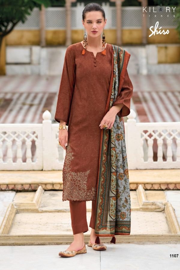 Kilory Trends Shiso Silk Printed Unstitched Salwar Suit 1107