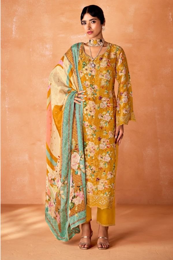 Kimora Fashion Heer Kabool Kanjivaram Printed Suit 9534