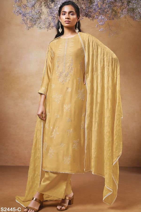 Ganga Fashions Brook S2445 Silk Unstitched Suit S2445-C