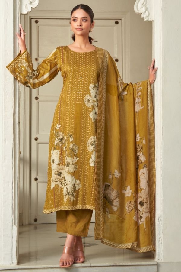 Rupali Fashion Advika Jaam Satin Printed Salwar Suit 2012