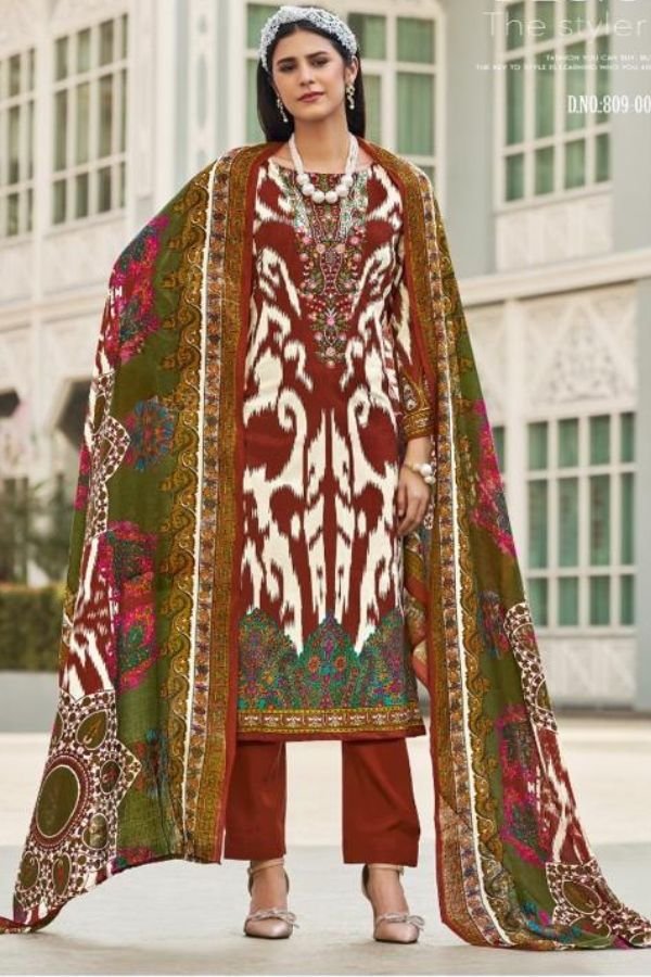 Belliza Designer Studio Naira Vol-98 Cotton Printed Suit 809-006