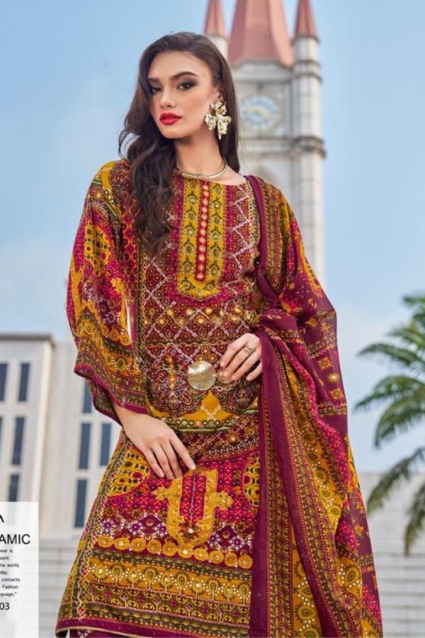 Belliza Designer Studio Shaheen Vol 4 Rayon Suit 802-003