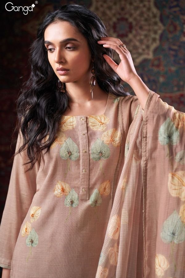 Ganga Fashions Cora S3405 Cotton Linen Printed Salwar Suit S3405-D
