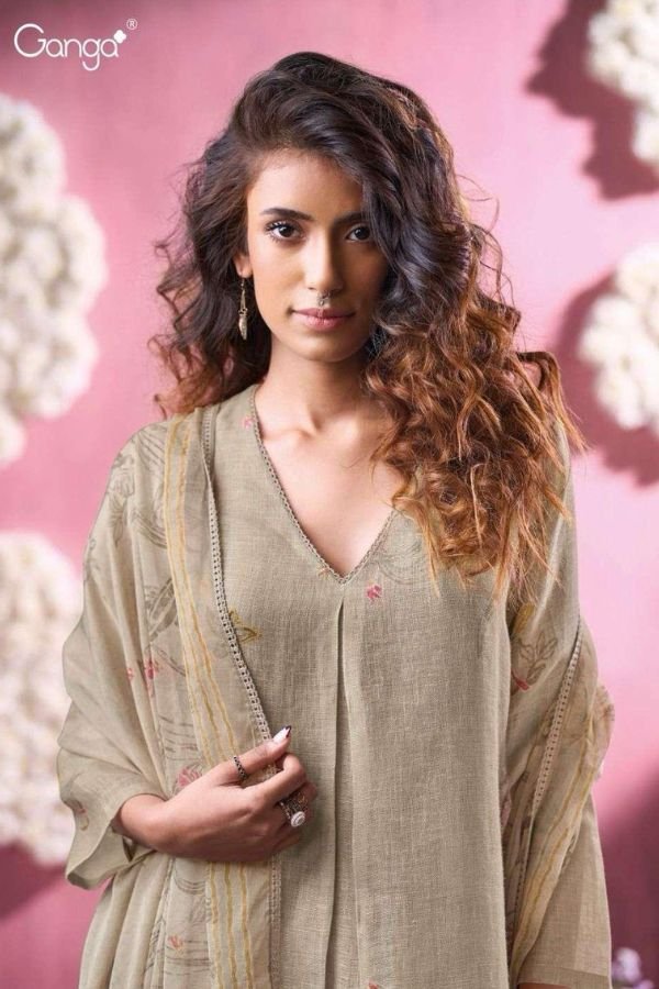 Ganga Fashions Florissa S3392 Linen Printed Salwar Suit S3392-B